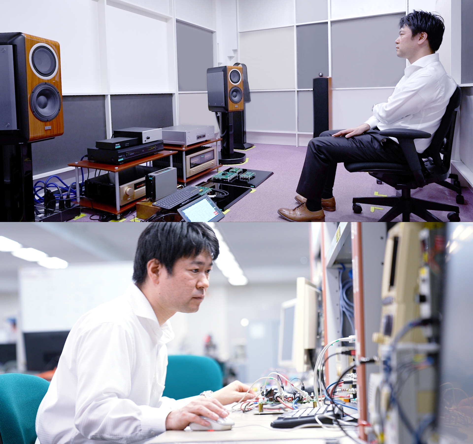 視聴の様子、実験室
