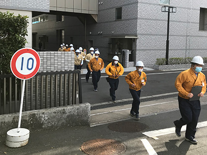 ローム本社：災害への備え、自衛消防隊組織の編成と防火・防災訓練