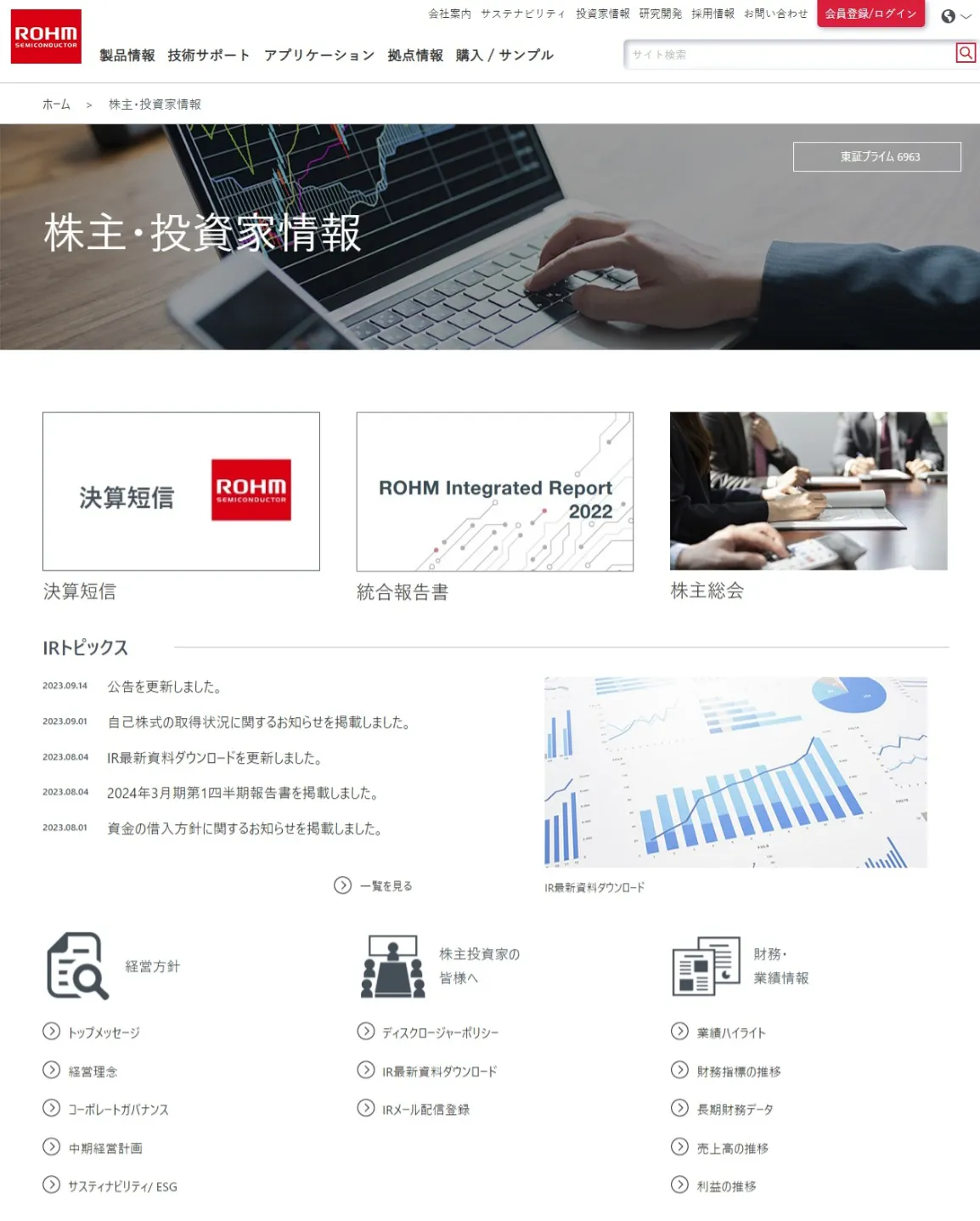 ホームページでの情報開示