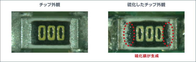 硫化したチップ外観