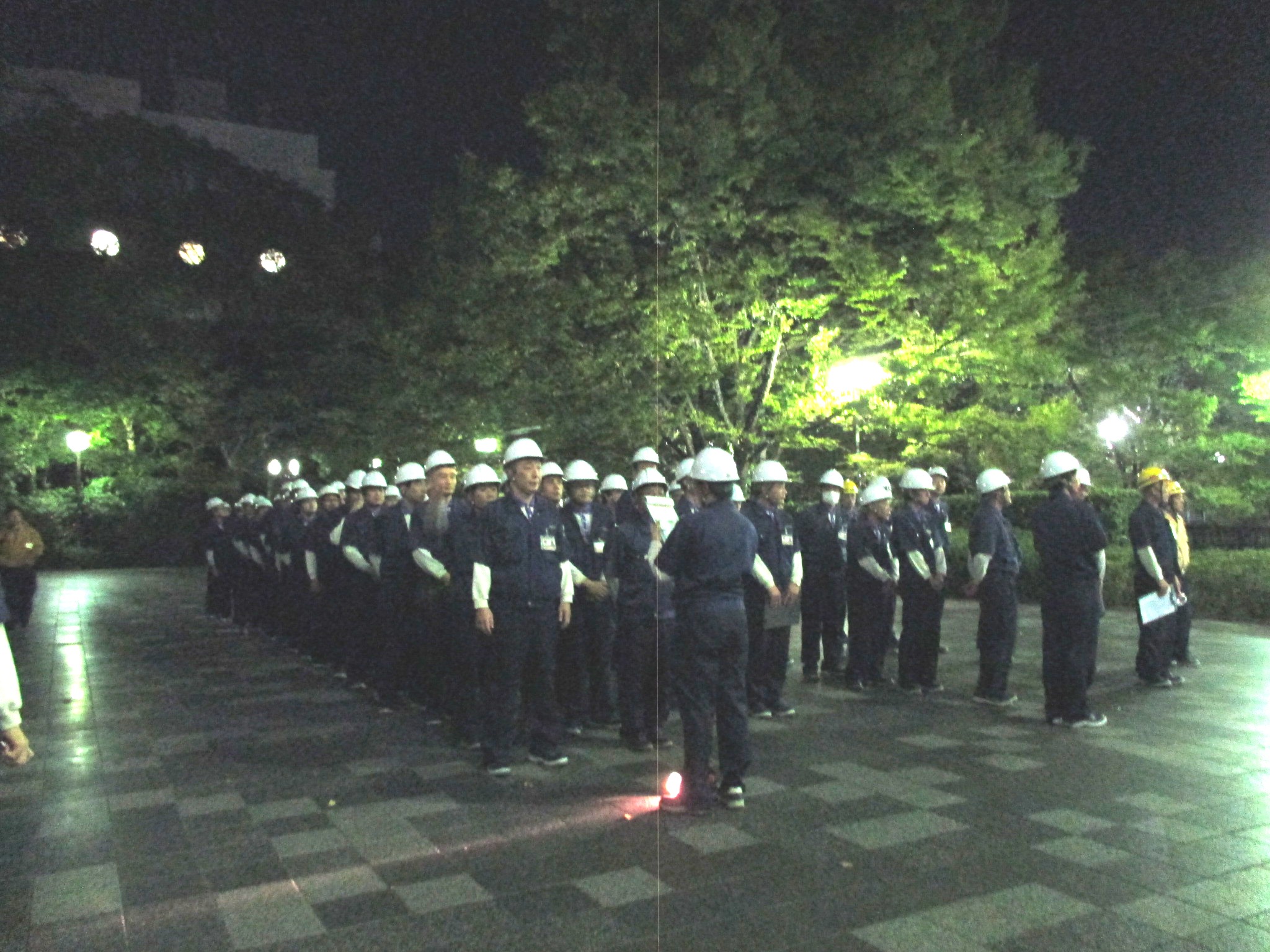 シフト毎夜間避難訓練の様子