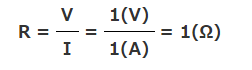 V=V/1=1(V)/1(A)=1(Ω)