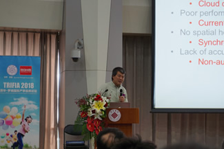 清華大学生物医学科 学科長 王小勤の基調講演(午前の部)