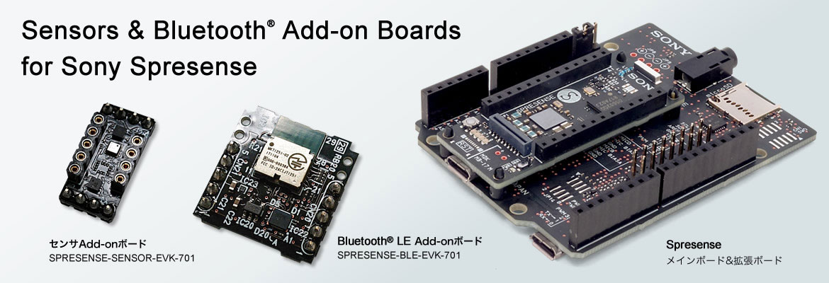 Sensors & Bluetooth® Add On Boards for Sony Spresense