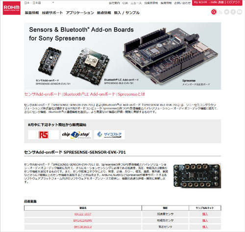 SPRESENSE Add-Onボード特設サイト