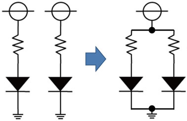 並列LED点灯回路例1
